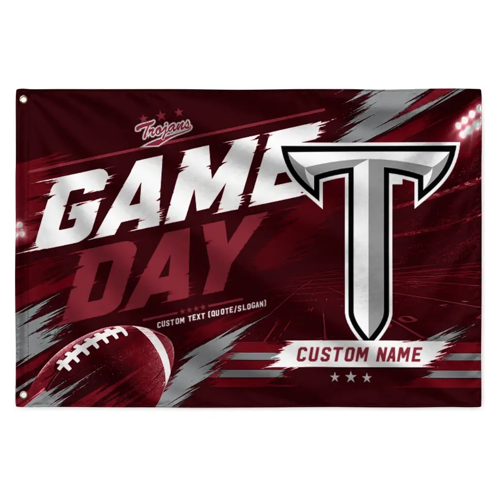 Troy Trojans House Flag Customized Action Streaks Red Best Selling Troy Trojans House Flag Customized Action Streaks Red Best Selling