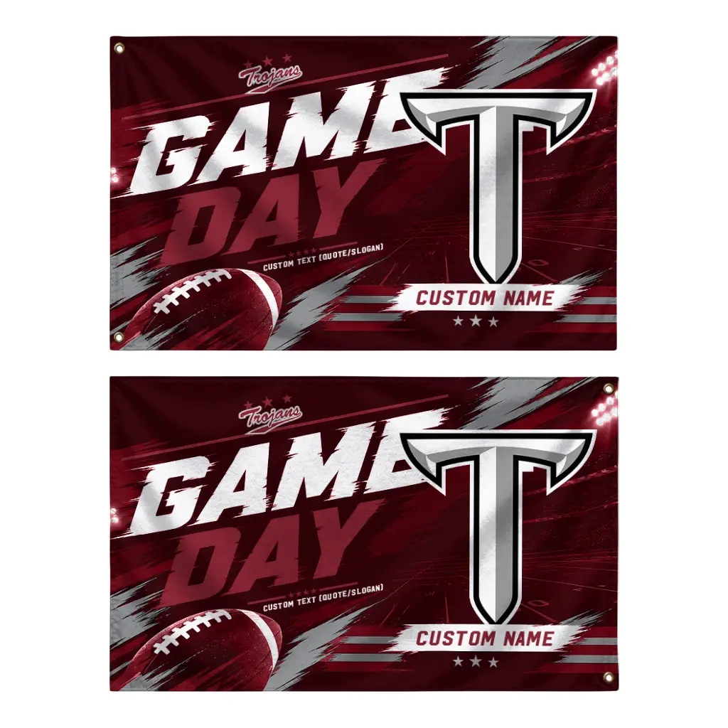 Troy Trojans House Flag Customized Action Streaks Red Fashion Forward Troy Trojans House Flag Customized Action Streaks Red Fashion Forward