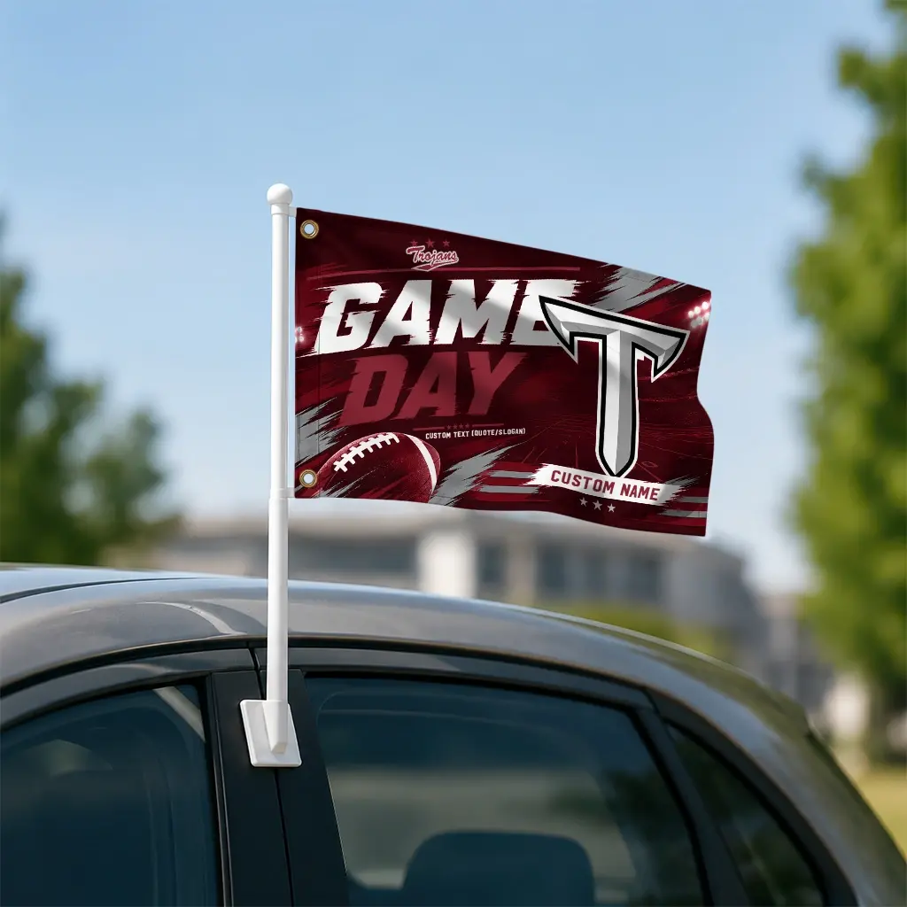 Troy Trojans House Flag Customized Action Streaks Red Latest Model Troy Trojans House Flag Customized Action Streaks Red Latest Model