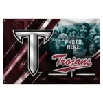 Troy Trojans House Flag Customized Diagonal Stripes Red Best Selling