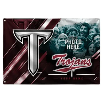 Troy Trojans House Flag Customized Diagonal Stripes Red Best Selling