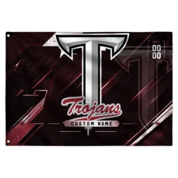 Troy Trojans House Flag Personalized Speed Slashes Red Best Selling