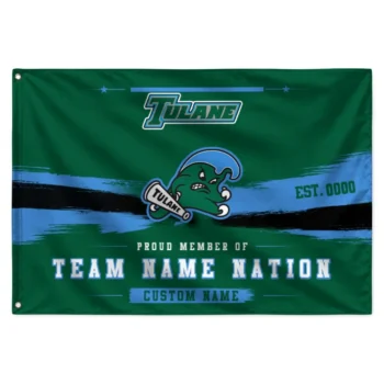 Tulane Green Wave House Flag Personalized Brushed Streaks Green Best Selling