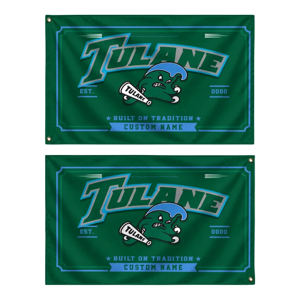 Tulane Green Wave House Flag Personalized Ornate Border Green Fashion Forward Tulane Green Wave House Flag Personalized Ornate Border Green Fashion Forward