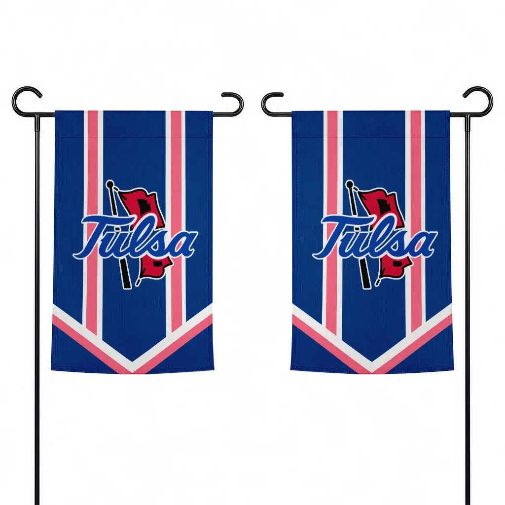 Tulsa Golden Hurricane Garden Flag Customized Chevron Stripes Blue Fashion Forward Tulsa Golden Hurricane Garden Flag Customized Chevron Stripes Blue Fashion Forward