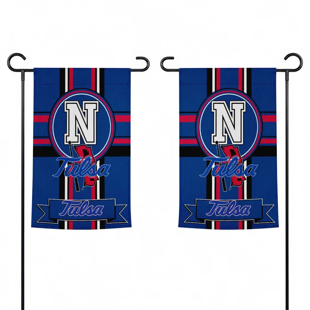 Tulsa Golden Hurricane Garden Flag Customized Circle Medallion Blue Fashion Forward Tulsa Golden Hurricane Garden Flag Customized Circle Medallion Blue Fashion Forward