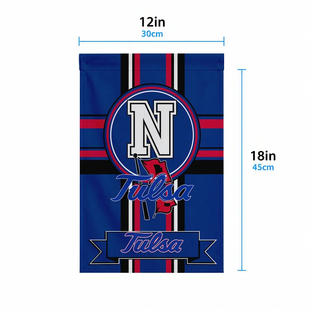 Tulsa Golden Hurricane Garden Flag Customized Circle Medallion Blue High Quality Tulsa Golden Hurricane Garden Flag Customized Circle Medallion Blue High Quality