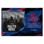 Tulsa Golden Hurricane House Flag Custom Framed Photo Blue Black Best Selling