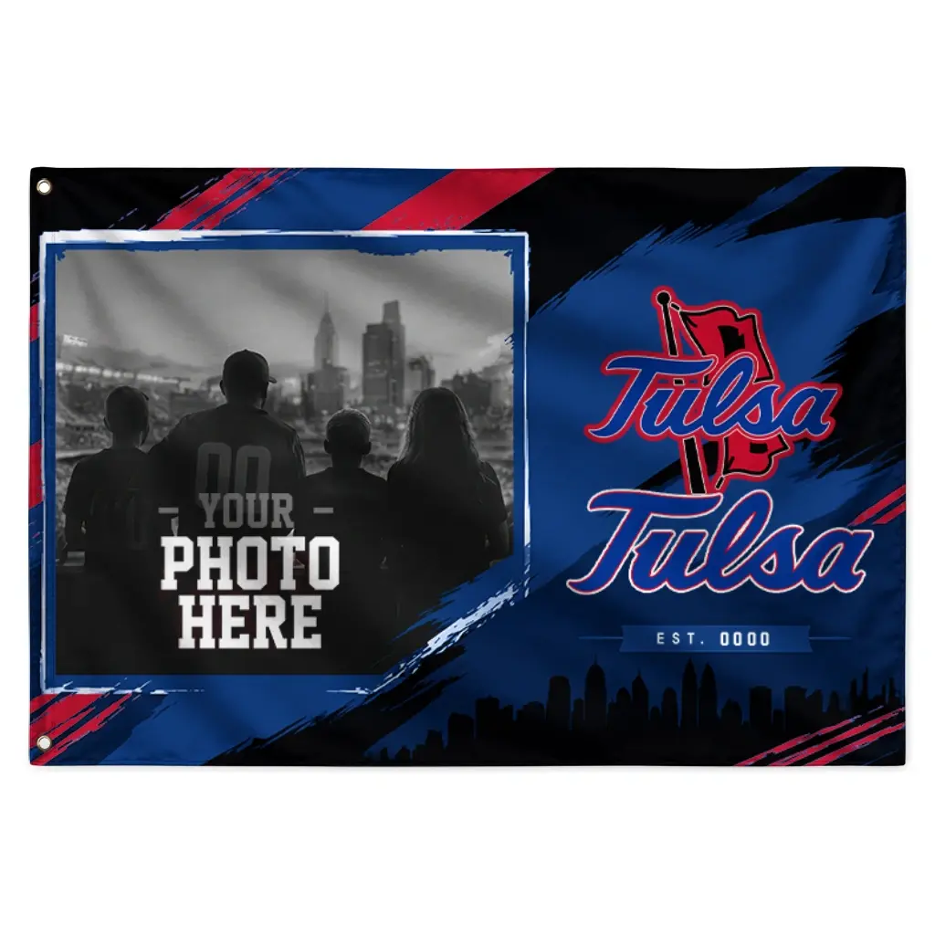 Tulsa Golden Hurricane House Flag Custom Framed Photo Blue Black Best Selling Tulsa Golden Hurricane House Flag Custom Framed Photo Blue Black Best Selling