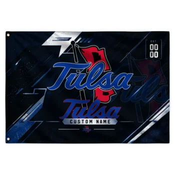 Tulsa Golden Hurricane House Flag Custom Speed Slashes Blue Best Selling