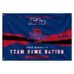 Tulsa Golden Hurricane House Flag Customized Brushed Streaks Blue Best Selling