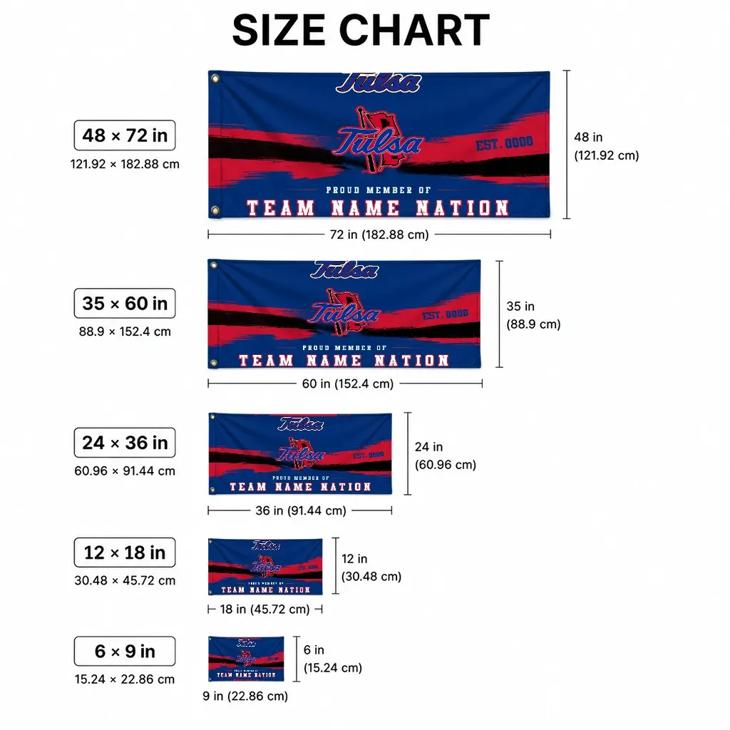 Tulsa Golden Hurricane House Flag Customized Brushed Streaks Blue High Quality Tulsa Golden Hurricane House Flag Customized Brushed Streaks Blue High Quality