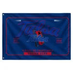 Tulsa Golden Hurricane House Flag Customized Ornate Border Blue Best Selling