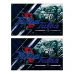 Tulsa Golden Hurricane House Flag Personalized Diagonal Stripes Blue Best Selling
