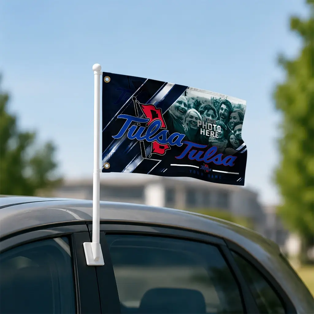 Tulsa Golden Hurricane House Flag Personalized Diagonal Stripes Blue Latest Model Tulsa Golden Hurricane House Flag Personalized Diagonal Stripes Blue Latest Model