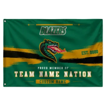 Uab Blazers House Flag Custom Brushed Streaks Green Best Selling