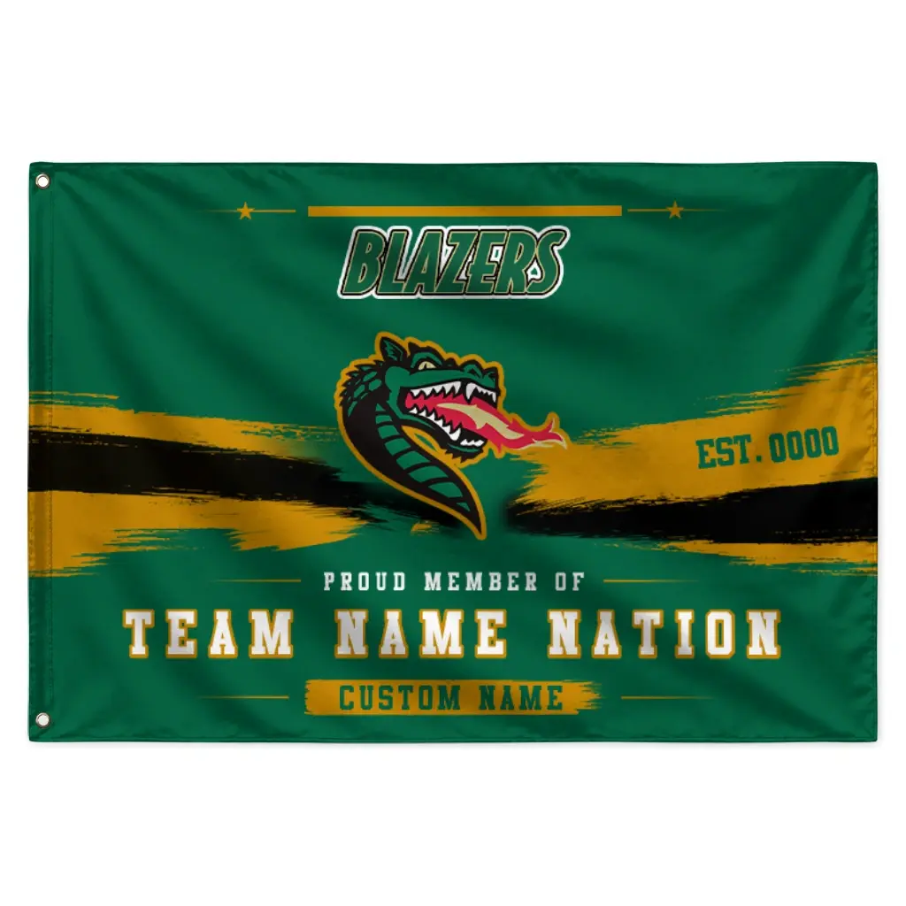 Uab Blazers House Flag Custom Brushed Streaks Green Best Selling Uab Blazers House Flag Custom Brushed Streaks Green Best Selling