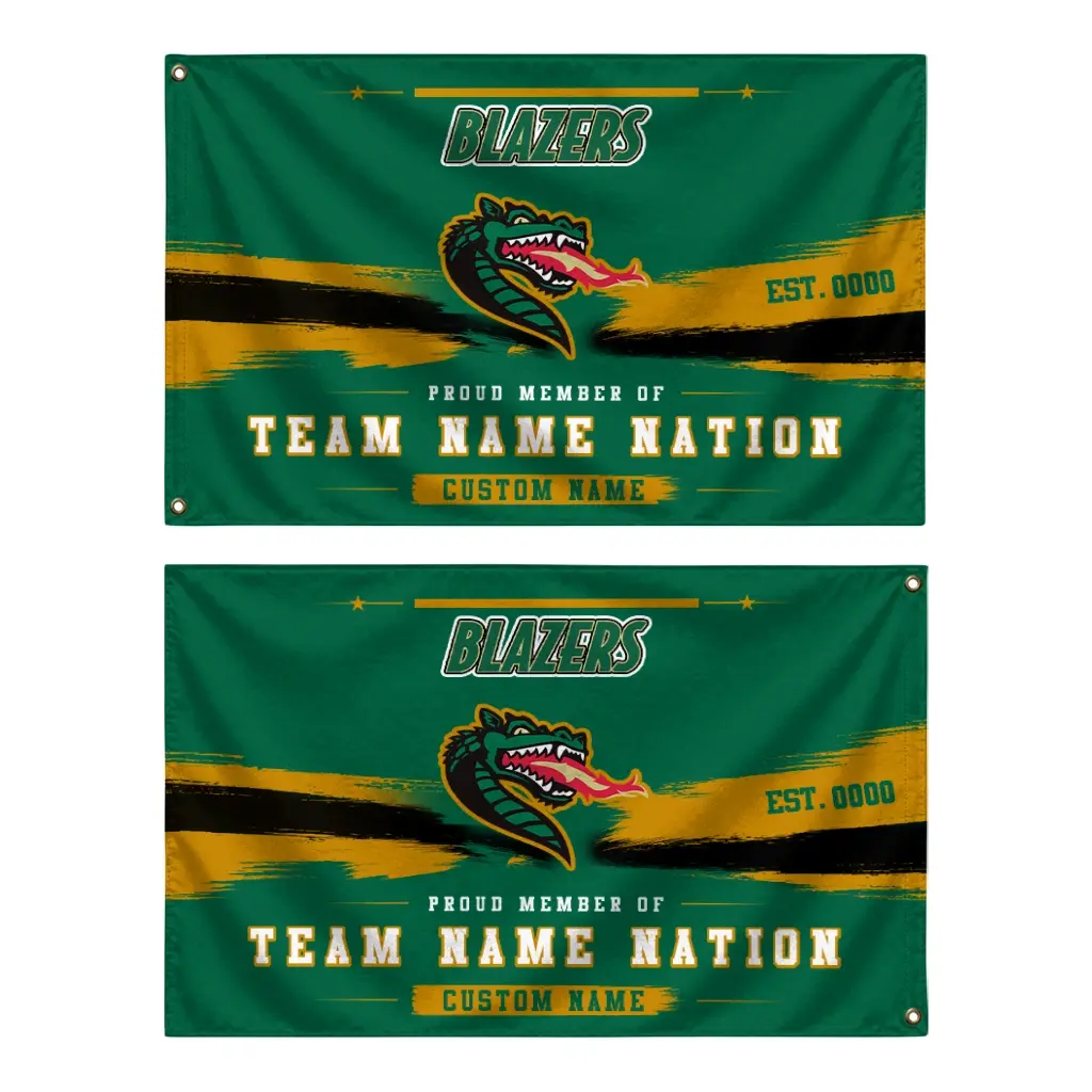 Uab Blazers House Flag Custom Brushed Streaks Green Fashion Forward Uab Blazers House Flag Custom Brushed Streaks Green Fashion Forward