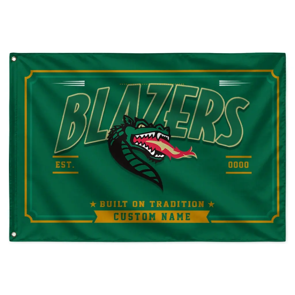 Uab Blazers House Flag Custom Ornate Border Green Best Selling Uab Blazers House Flag Custom Ornate Border Green Best Selling