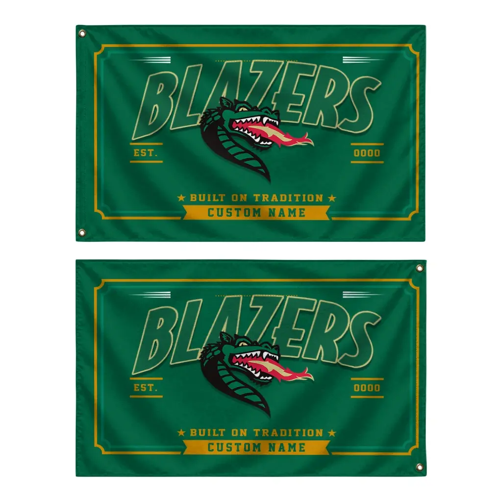 Uab Blazers House Flag Custom Ornate Border Green Fashion Forward Uab Blazers House Flag Custom Ornate Border Green Fashion Forward