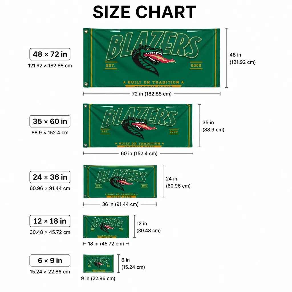 Uab Blazers House Flag Custom Ornate Border Green High Quality Uab Blazers House Flag Custom Ornate Border Green High Quality