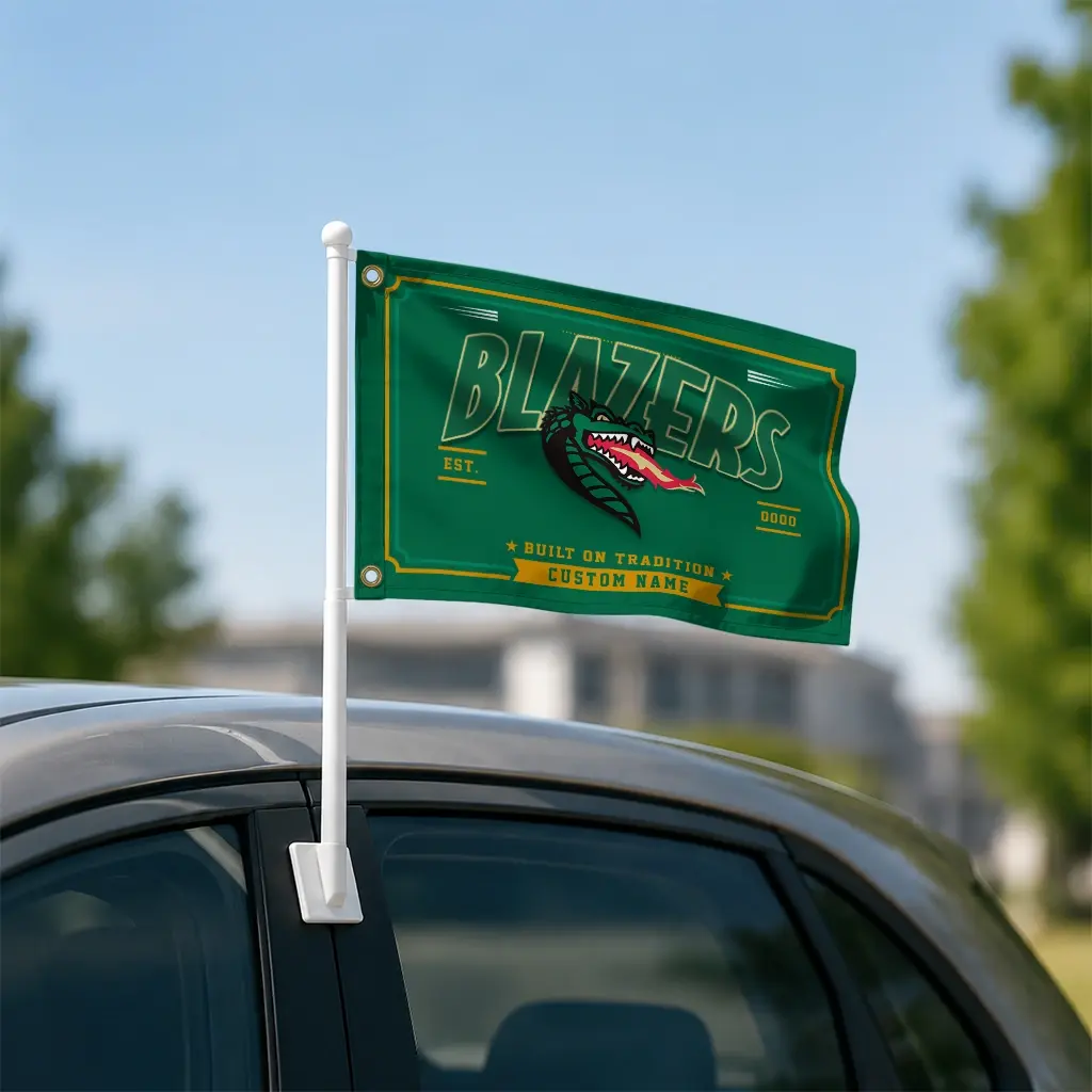 Uab Blazers House Flag Custom Ornate Border Green Latest Model Uab Blazers House Flag Custom Ornate Border Green Latest Model