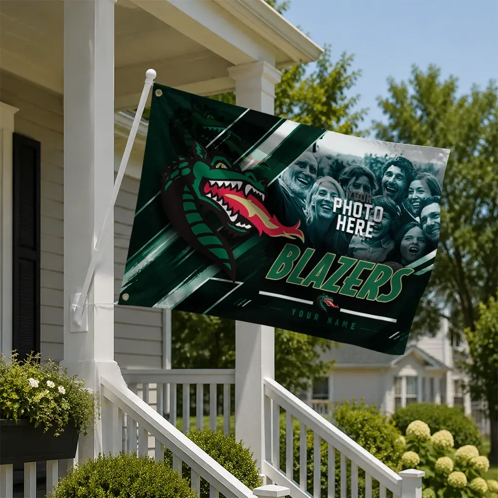 Uab Blazers House Flag Customized Diagonal Stripes Green New Arrival Uab Blazers House Flag Customized Diagonal Stripes Green New Arrival