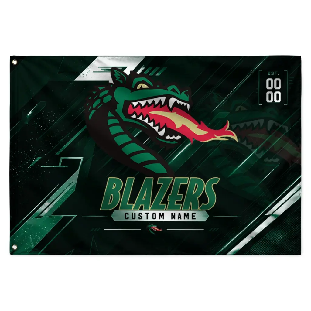 Uab Blazers House Flag Personalized Speed Slashes Green Best Selling Uab Blazers House Flag Personalized Speed Slashes Green Best Selling