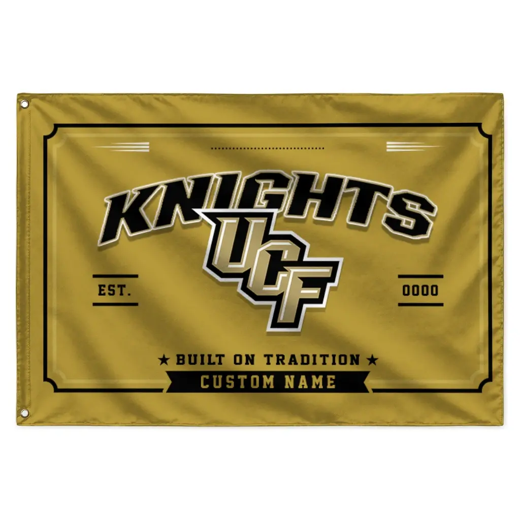 Ucf Knights House Flag Customized Ornate Border Gold Best Selling Ucf Knights House Flag Customized Ornate Border Gold Best Selling