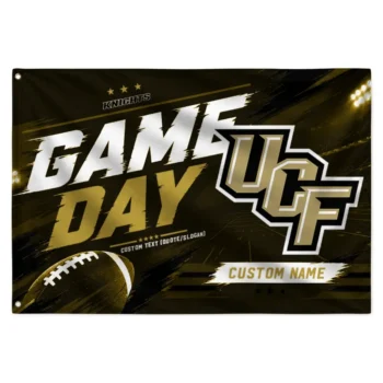 Ucf Knights House Flag Personalized Action Streaks Gold Best Selling
