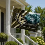 Ucf Knights House Flag Personalized Diagonal Stripes Gold Best Selling