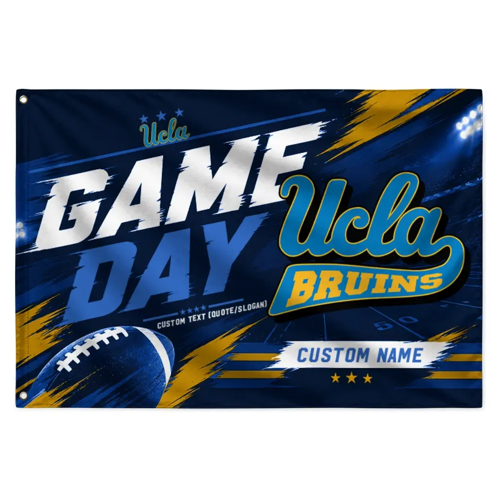 Ucla Bruins House Flag Custom Action Streaks Blue Best Selling Ucla Bruins House Flag Custom Action Streaks Blue Best Selling