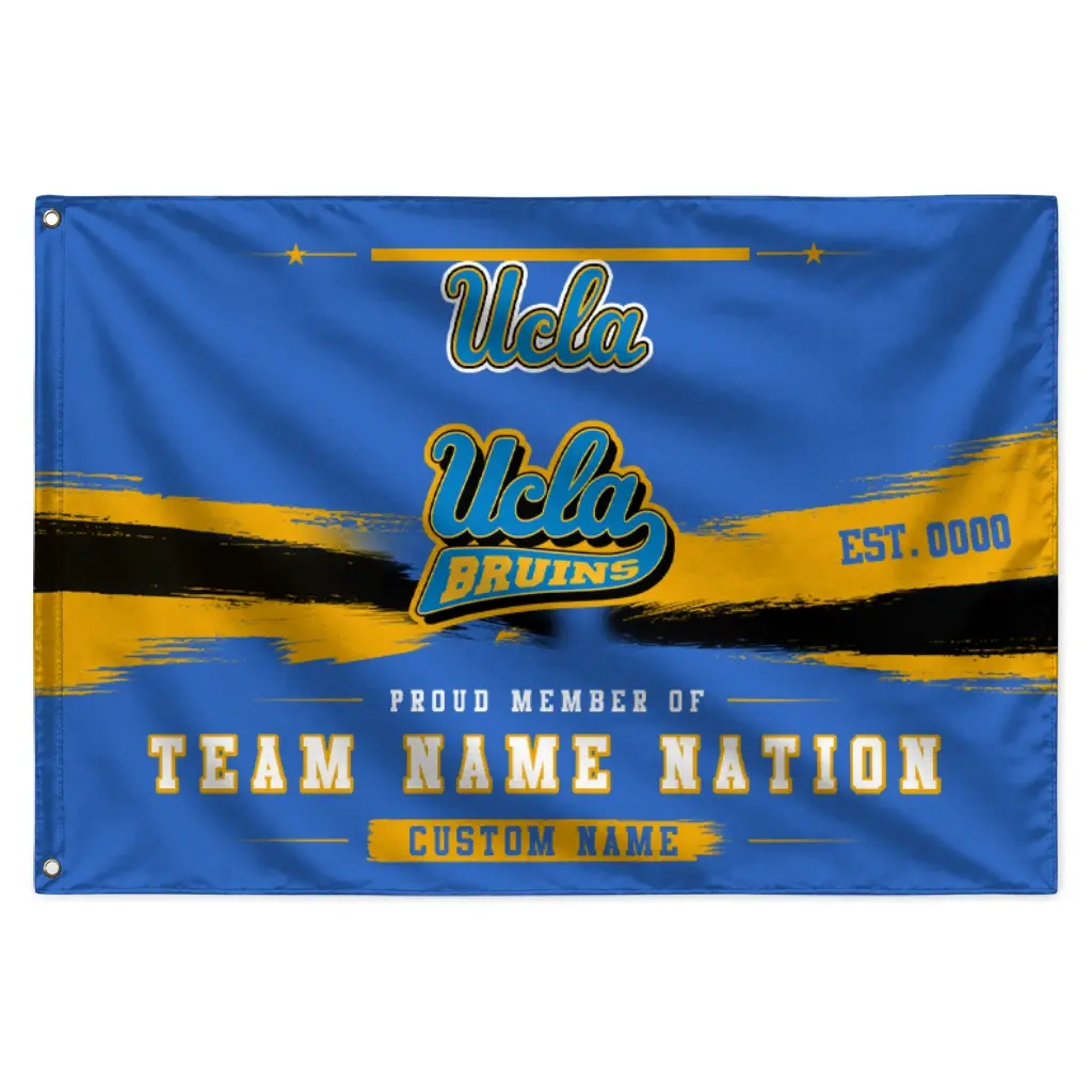 Ucla Bruins House Flag Personalized Brushed Streaks Blue Best Selling Ucla Bruins House Flag Personalized Brushed Streaks Blue Best Selling