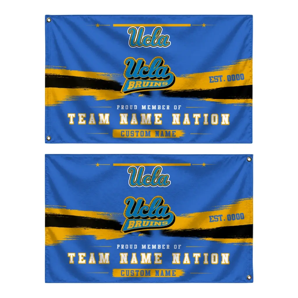 Ucla Bruins House Flag Personalized Brushed Streaks Blue Fashion Forward Ucla Bruins House Flag Personalized Brushed Streaks Blue Fashion Forward