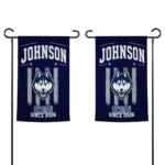 Uconn Huskies Garden Flag Custom Distressed Stripes Blue Best Selling