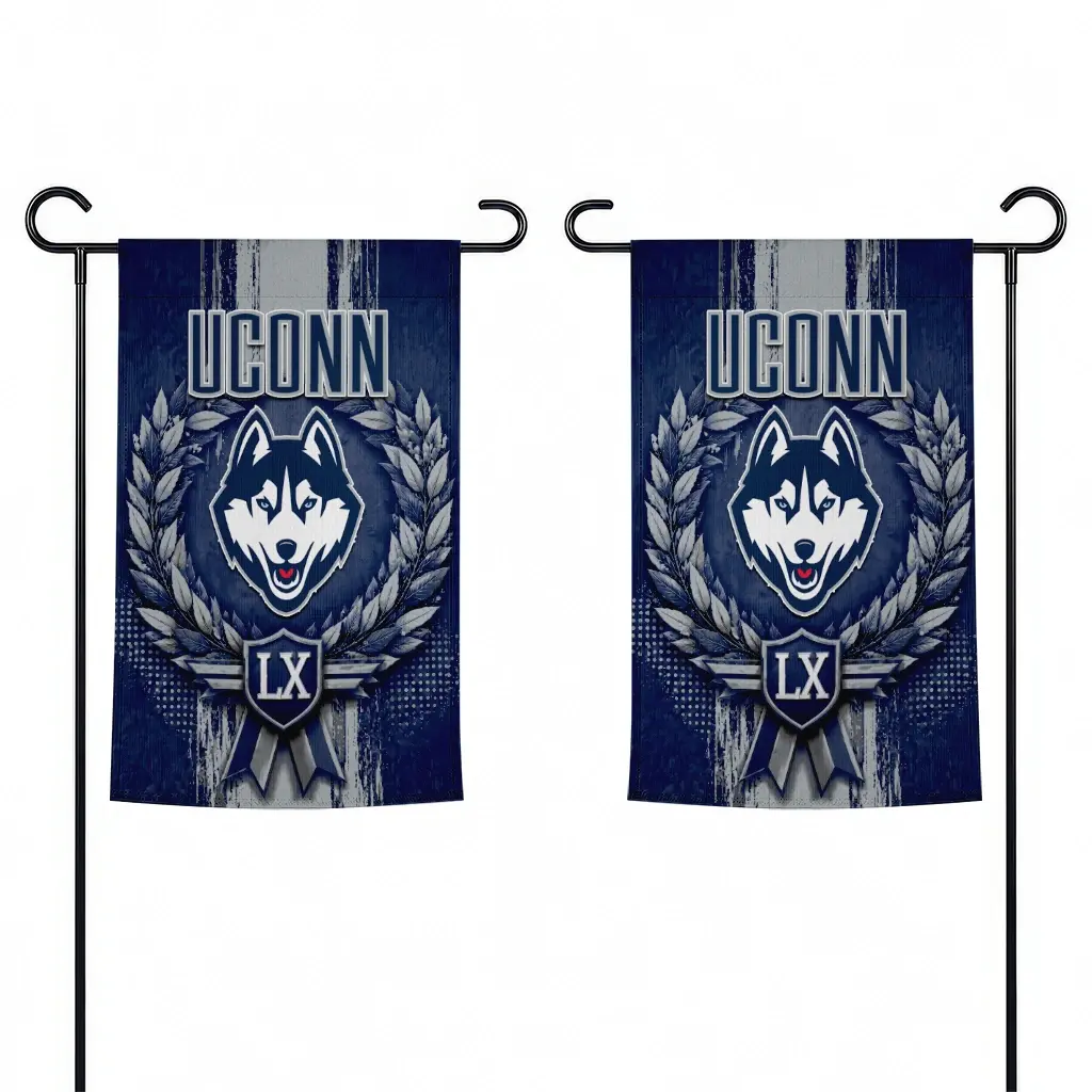 Uconn Huskies Garden Flag Custom Laurel Wreath Blue Fashion Forward Uconn Huskies Garden Flag Custom Laurel Wreath Blue Fashion Forward