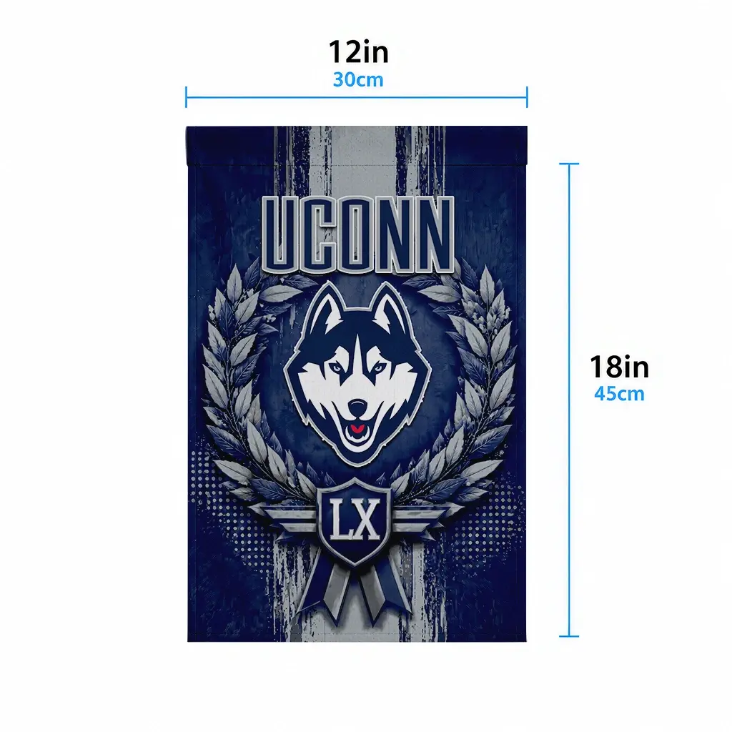 Uconn Huskies Garden Flag Custom Laurel Wreath Blue High Quality Uconn Huskies Garden Flag Custom Laurel Wreath Blue High Quality