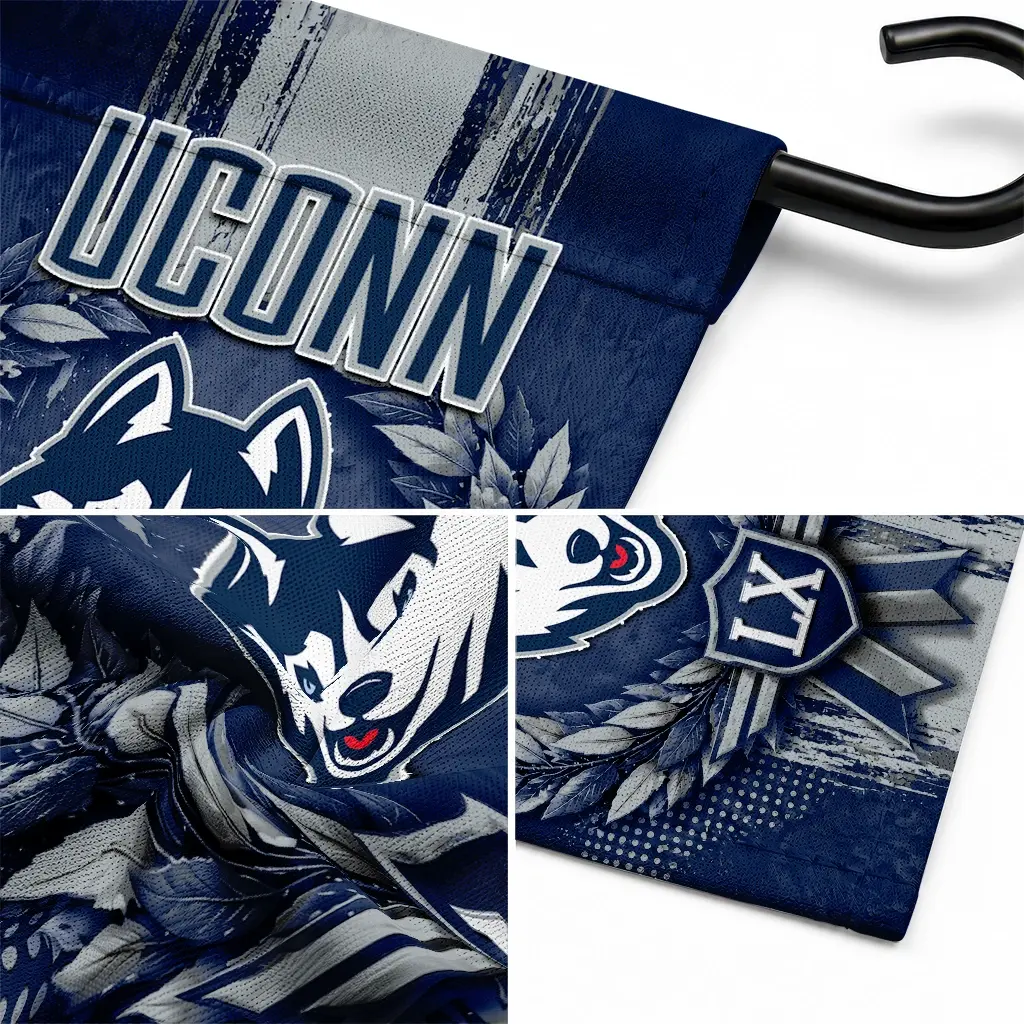 Uconn Huskies Garden Flag Custom Laurel Wreath Blue Latest Model Uconn Huskies Garden Flag Custom Laurel Wreath Blue Latest Model