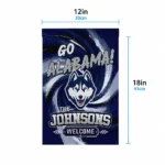 Uconn Huskies Garden Flag Personalized Swirl Vortex Blue Best Selling