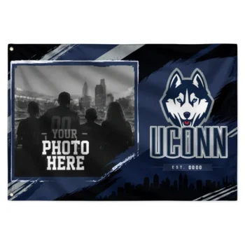 Uconn Huskies House Flag Custom Framed Photo Blue Black Best Selling
