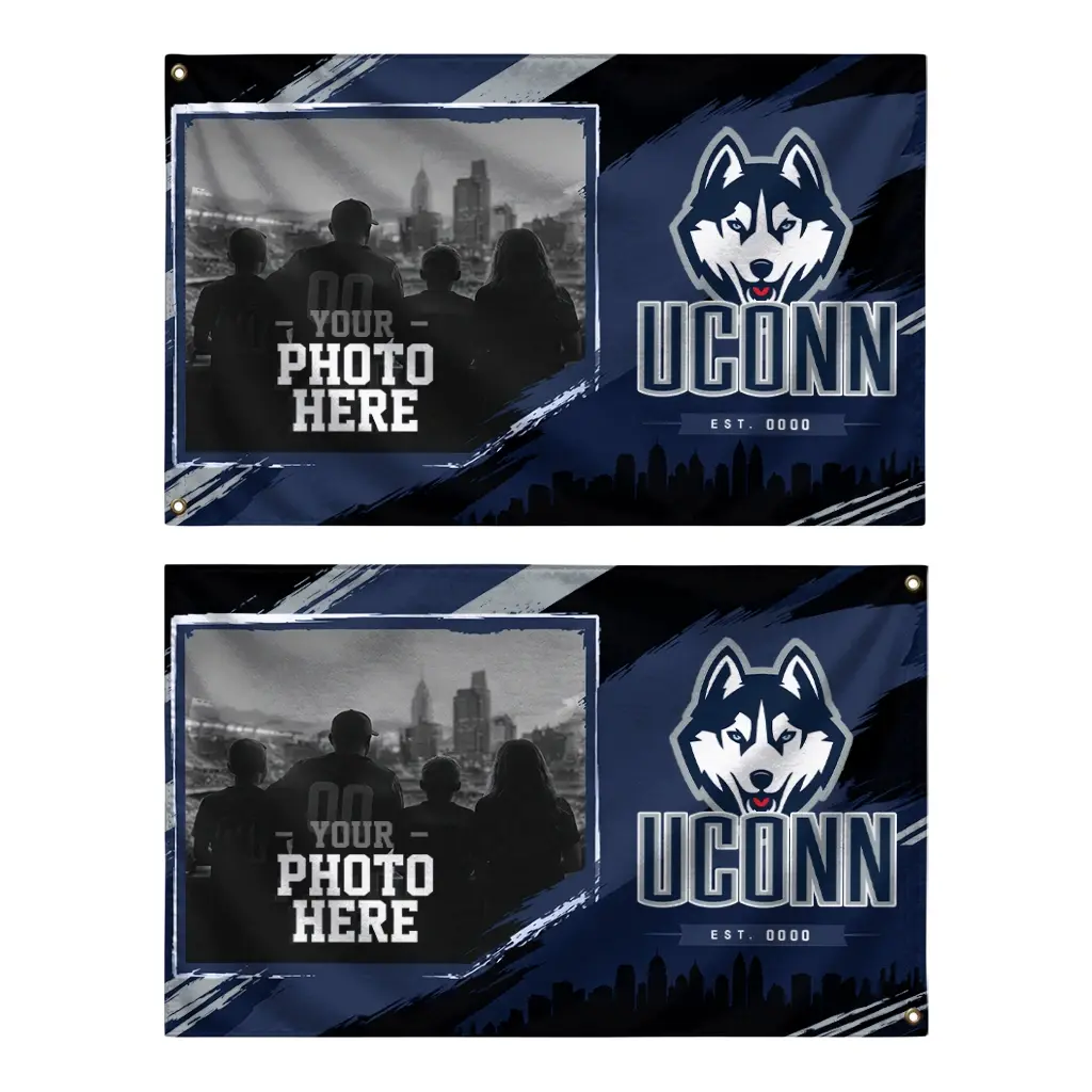 Uconn Huskies House Flag Custom Framed Photo Blue Black Fashion Forward Uconn Huskies House Flag Custom Framed Photo Blue Black Fashion Forward
