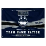 Uconn Huskies House Flag Customized Brushed Streaks Blue Best Selling