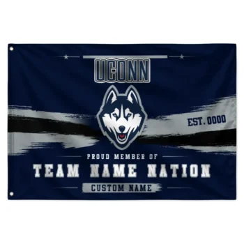 Uconn Huskies House Flag Customized Brushed Streaks Blue Best Selling