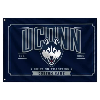 Uconn Huskies House Flag Customized Ornate Border Blue Best Selling