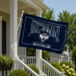 Uconn Huskies House Flag Customized Ornate Border Blue Best Selling