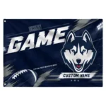 Uconn Huskies House Flag Personalized Action Streaks Blue Best Selling