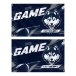 Uconn Huskies House Flag Personalized Action Streaks Blue Best Selling