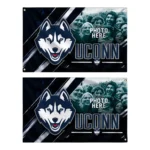 Uconn Huskies House Flag Personalized Diagonal Stripes Blue Best Selling