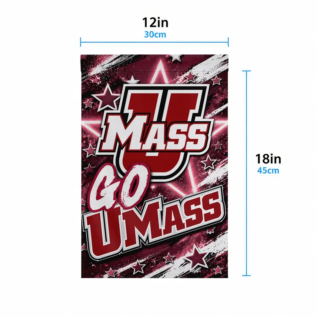 Umass Minutemen Garden Flag Custom Glowing Star Red High Quality Umass Minutemen Garden Flag Custom Glowing Star Red High Quality