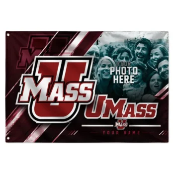 Umass Minutemen House Flag Custom Diagonal Stripes Red Best Selling
